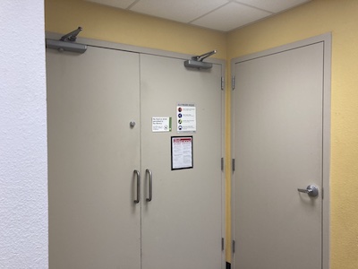 Meeting Room Doors and the Door to the Hidden Gallery meeting room and stairs to the hidden gallery